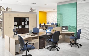 Офисный набор мебели SIMPLE с эргономичными столами и тумбами в Нальчике - предосмотр 5